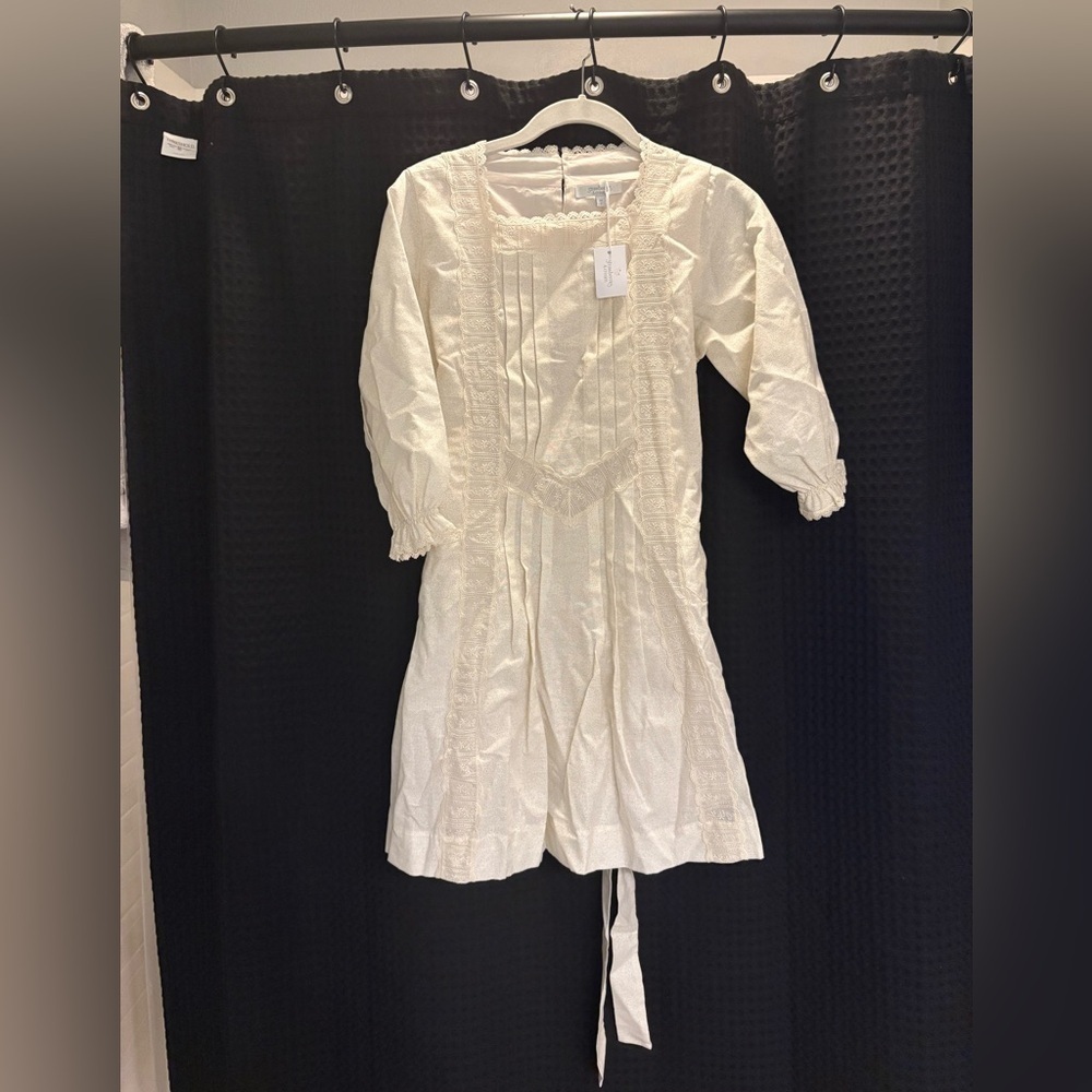 Strawberries and Cream CUSTARD DRESS CREAM IN GOLD GLITTER 10Y NWT - Picture 6 of 9